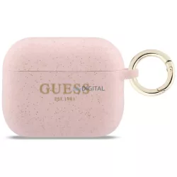   Tok Guess szilikon csillámgyűrű az AirPods Pro 3, rózsaszín
