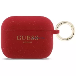   Tok Guess szilikon csillogó gyűrű az AirPods Pro 3, fukszia színben