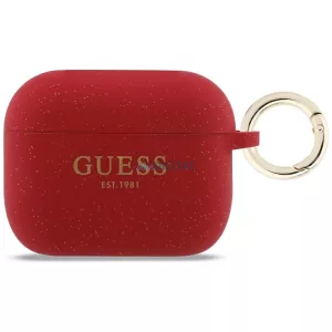 Tok Guess szilikon csillogó gyűrű az AirPods Pro 3, fukszia színben