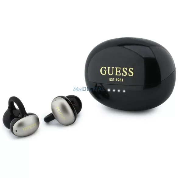 Guess Metalic Finish Electropated Parts Classic Logo OWS fülhallgató - fekete