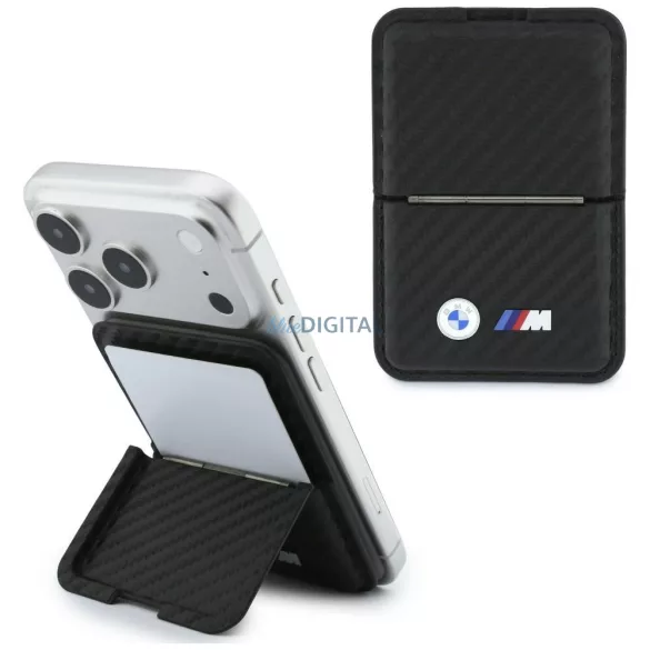 BMW M Carbon Metal Logos MagSafe pénztárca - fekete