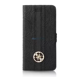 Guess GUBKLHEBK Universal L 4.6 - 5.2" fekete 4G Heritage könyvtok