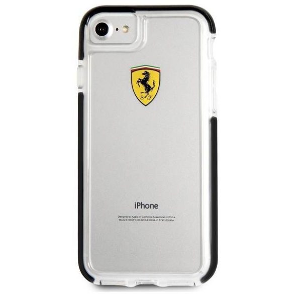 Ferrari keménytok FEGLHCP7BK iPhone 7/8 SE 2020 / SE 2022 ütésálló átlátszó fekete tok