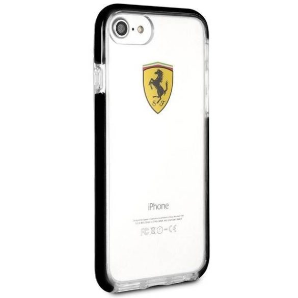 Ferrari keménytok FEGLHCP7BK iPhone 7/8 SE 2020 / SE 2022 ütésálló átlátszó fekete tok