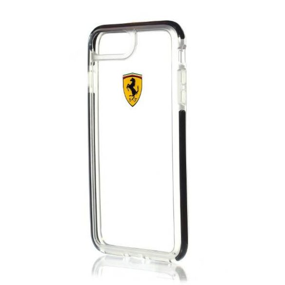 Ferrari keménytok FEGLHCP7LBK iPhone 7 Pl us ütésálló átlátszó fekete tok