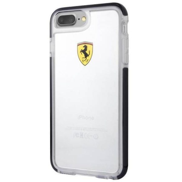 Ferrari keménytok FEGLHCP7LBK iPhone 7 Pl us ütésálló átlátszó fekete tok