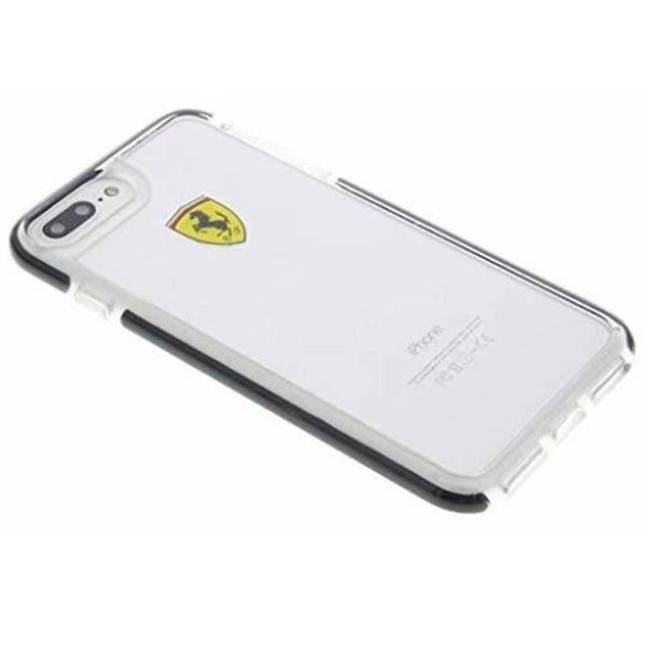 Ferrari keménytok FEGLHCP7LBK iPhone 7 Pl us ütésálló átlátszó fekete tok