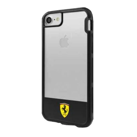 Ferrari keménytok FEHCP7BISBK iPhone 7/8 / SE 2020 / SE 2022 átlátszó fekete tok
