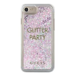  Guess GUHCP7GLUQPU iPhone 6/7/8 /SE 2020 / SE 2022 lila folyékony csillogó kristályos Party keménytok