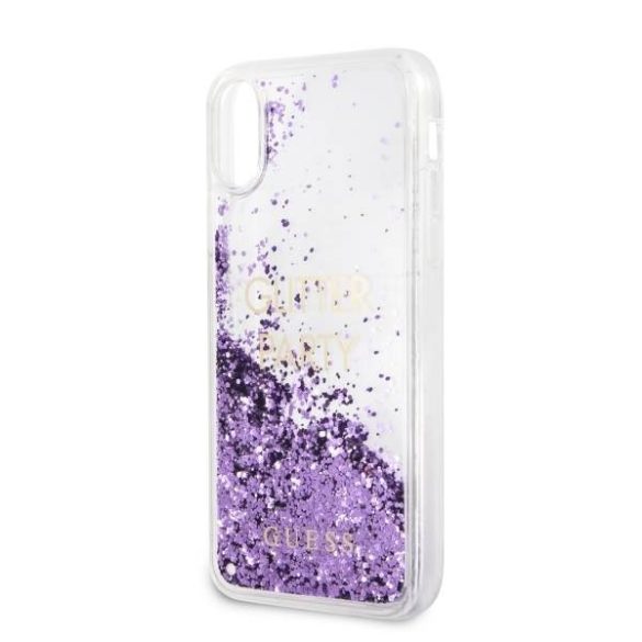 Guess GUHCPXGLUQPUU iPhone X/Xs lila folyékony csillogó kristályos Party keménytok