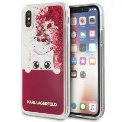   Karl Lagerfeld KLHCPXPABGFU iPhone X lila keménytok  folyékony Glitter