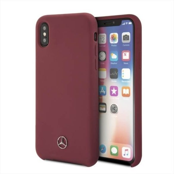 Mercedes MEHCPXSILRE iPhone X/ Xs vörös keménytok