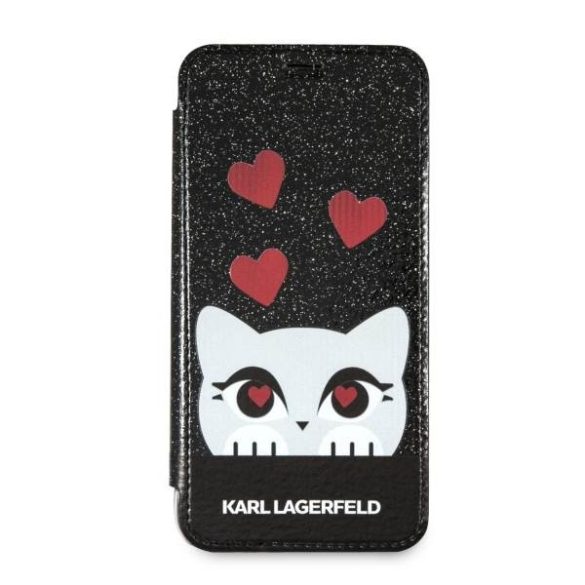 Karl Lagerfeld KLFLBKPXVDCBK iPhone X/Xs fekete Valentin könyvtok
