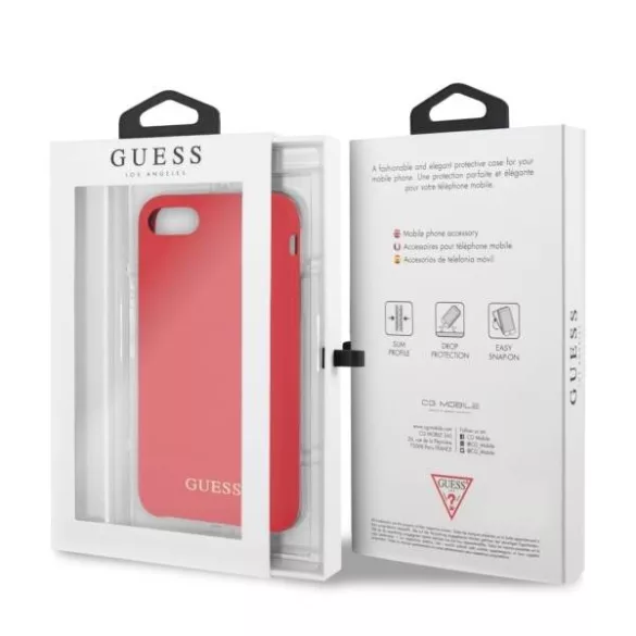 Guess GUHCI8LSGLRE iPhone 7/8/SE 2020 / SE 2022 piros szilikon keménytok