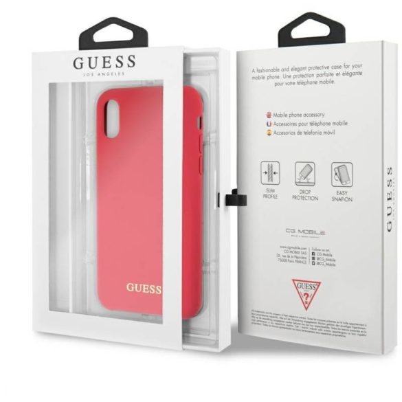 Guess GUHCPXLSGLRE Silicone tok iPhone X/XS - piros