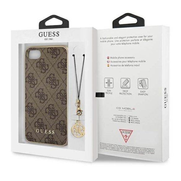 Guess GUHCI8GF4GBR iPhone 7/8/SE 2020 / SE 2022 barna 4G Charms Collection keménytok