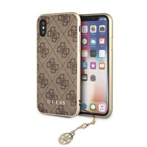 Guess GUHCPXGF4GBR iPhone X/Xs barna 4G Charms Collection keménytok