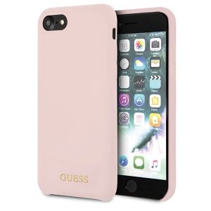 Guess GUHCI8LSGLLLP iPhone 7/8/SE 2020 / SE 2022 világos rózsaszín/rózsaszín keménytok Szilikon