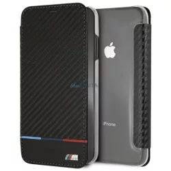   BMW BMTRBKI65PUCARTCBK iPhone XS Max fekete Carbon csíkos könyvtok