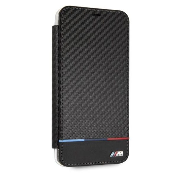 BMW BMTRBKI65PUCARTCBK iPhone XS Max fekete Carbon csíkos könyvtok