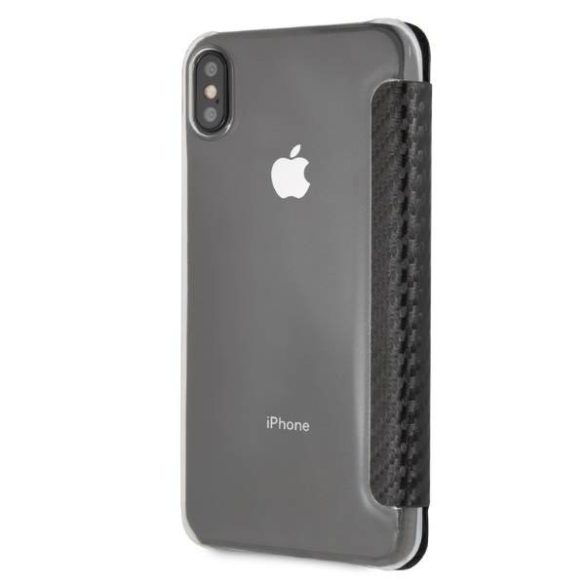 BMW BMTRBKI65PUCARTCBK iPhone XS Max fekete Carbon csíkos könyvtok