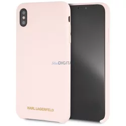   Karl Lagerfeld KLHCI65SLLPG iPhone Xs Max keménytok világos rózsaszín szilikon