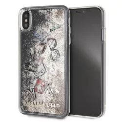   Karl Lagerfeld KLHCI65KSICGO iPhone Xs Max arany keménytok ikonikus folyékony csillogó kristályos