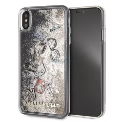  Karl Lagerfeld KLHCI65KSICGO iPhone Xs Max arany keménytok ikonikus folyékony csillogó kristályos