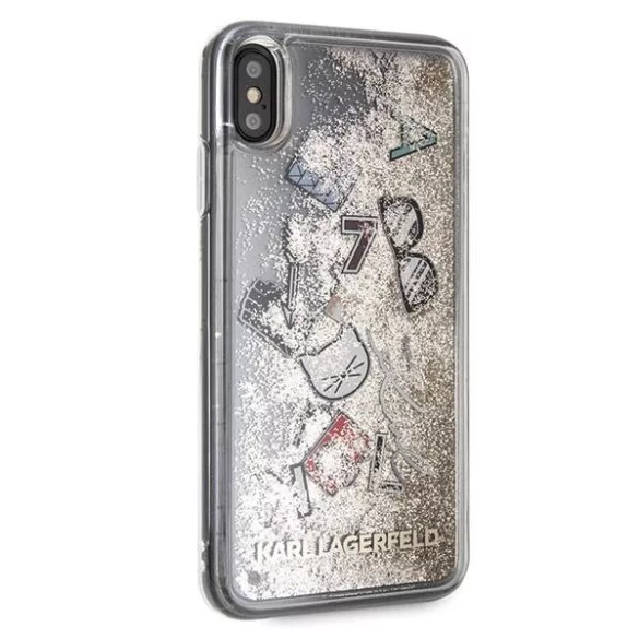 Karl Lagerfeld KLHCI65KSICGO iPhone Xs Max arany keménytok ikonikus folyékony csillogó kristályos
