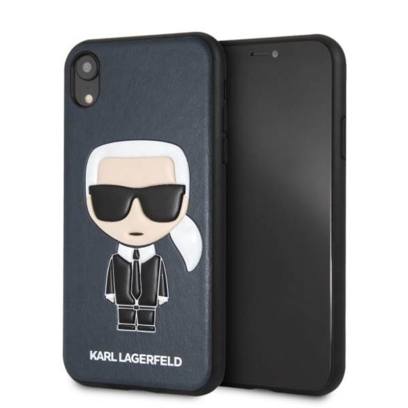 Karl Lagerfeld KLHCI61IKPUBL iPhone Xr keménytok kék ikonikus Karl dombornyomott tok