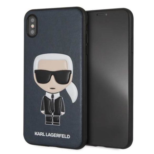 Karl Lagerfeld KLHCI65IKPUBL iPhone Xs Max kék ikonikus Karl dombornyomott keménytok