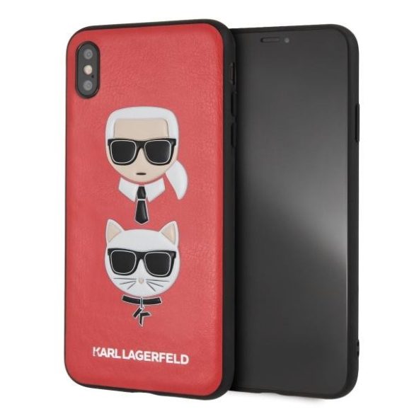 Karl Lagerfeld KLHCI65KICKCRE Karl & Choupette tok iPhone XS Max - piros