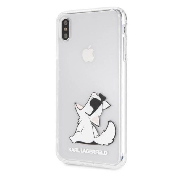 Karl Lagerfeld KLHCI65CFNRC iPhone Xs Max átlátszó Choupette Fun keménytok