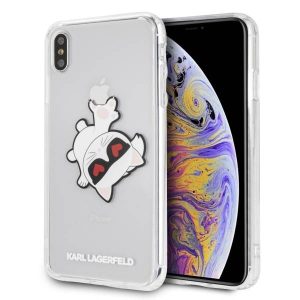 Karl Lagerfeld KLHCI65CFHE iPhone Xs Max átlátszó Choupette Fun keménytok