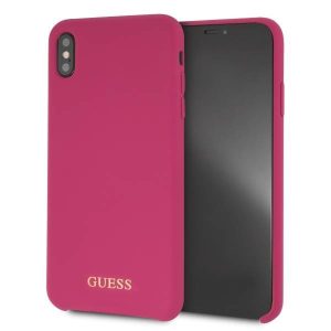 Guess GUHCI65LSGLPI iPhone Xs Max rózsaszín szilikon keménytok