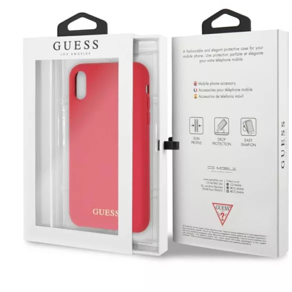 Guess GUHCI61LSGLRE Silicone tok iPhone XR - piros