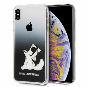 Karl Lagerfeld KLHCI65CFNRCBK iPhone Xs Max keménytok  fekete Choupette Fun