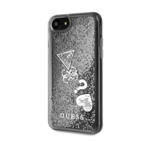 Guess GUHCI8GLHFLSI iPhone 7/8/SE 2020/SE 2022 ezüst csillogó szivecskés keménytok