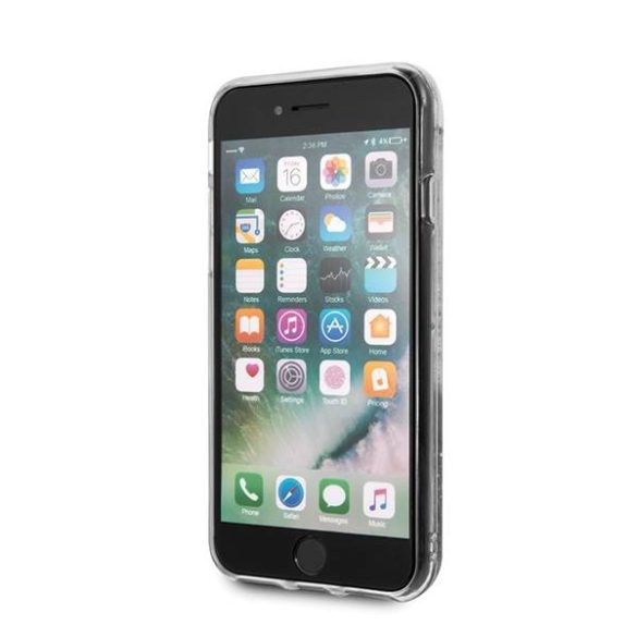 Guess GUHCI8GLHFLSI iPhone 7/8/SE 2020/SE 2022 ezüst csillogó szivecskés keménytok