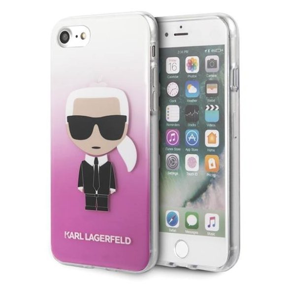 Karl Lagerfeld KLHCI8TRDFKPI iPhone 7/8 SE 2020 / SE 2022 rózsaszín színátmenetes ikonikus Karl