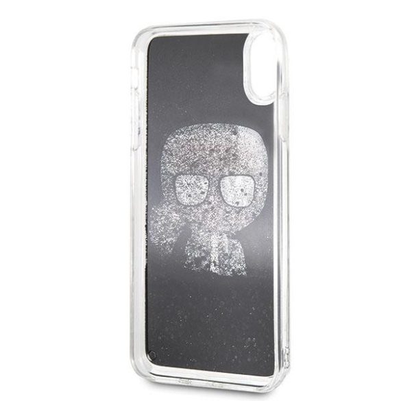 Karl Lagerfeld KLHCI65ICGBK Iconic Glitter tok iPhone XS Max - fekete
