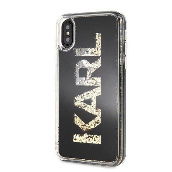 Karl Lagerfeld KLHCPXXKAGBK iPhone X/Xs fekete Karl logó csillogós tok