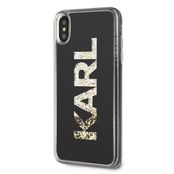 Karl Lagerfeld KLHCI65KAGBK iPhone Xs Max fekete Karl logó Glitter tok