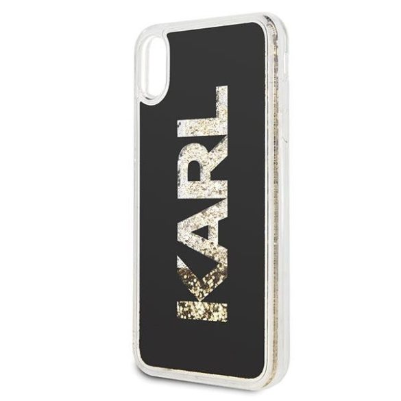 Karl Lagerfeld KLHCI65KAGBK iPhone Xs Max fekete Karl logó Glitter tok