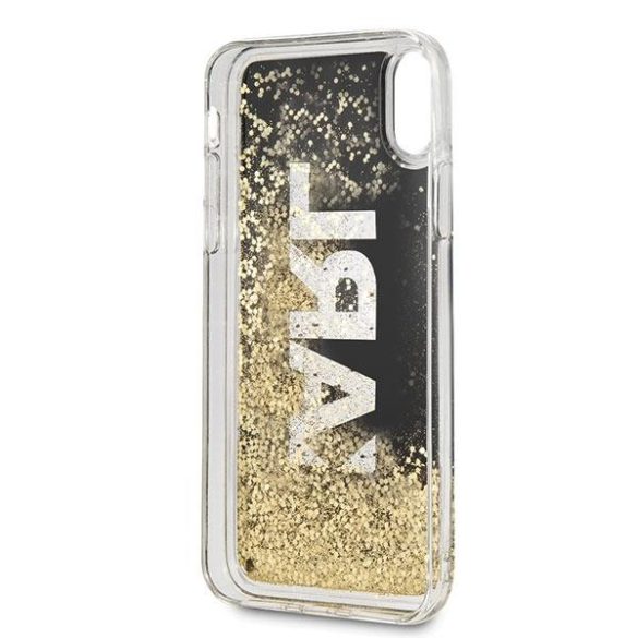 Karl Lagerfeld KLHCI65KAGBK iPhone Xs Max fekete Karl logó Glitter tok