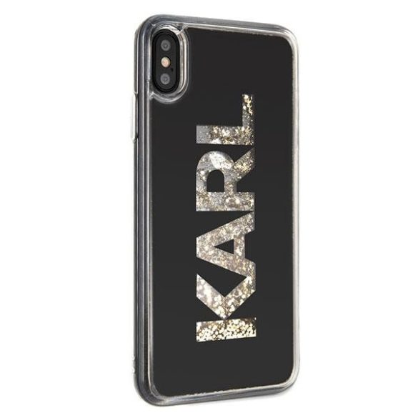 Karl Lagerfeld KLHCI65KAGBK iPhone Xs Max fekete Karl logó Glitter tok
