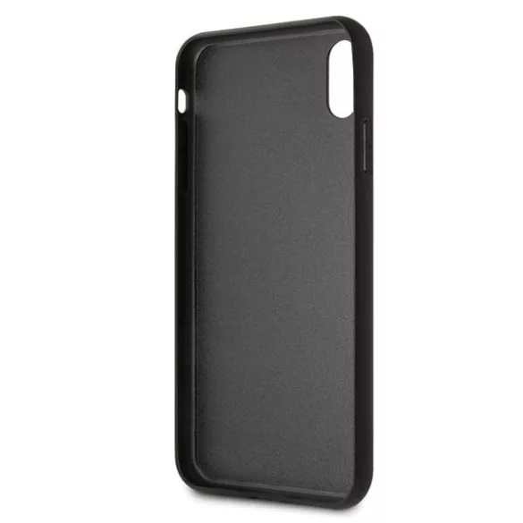 Karl Lagerfeld KLHCI65DLHBK Iconic Glitter Karl's Head tok iPhone XS Max - fekete