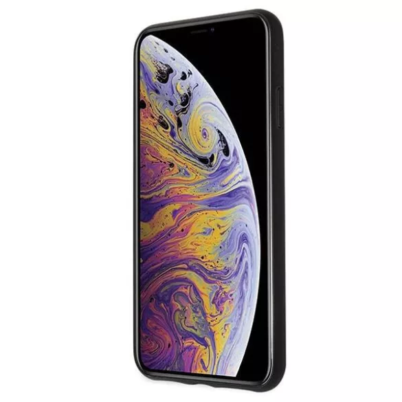 Karl Lagerfeld KLHCI65DLHBK Iconic Glitter Karl's Head tok iPhone XS Max - fekete