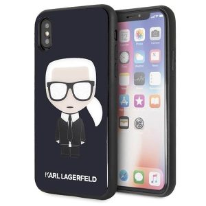 Karl Lagerfeld KLHCPXDLFKBK iPhone X/Xs fekete keménytok ikonikus Karl Glitter tok