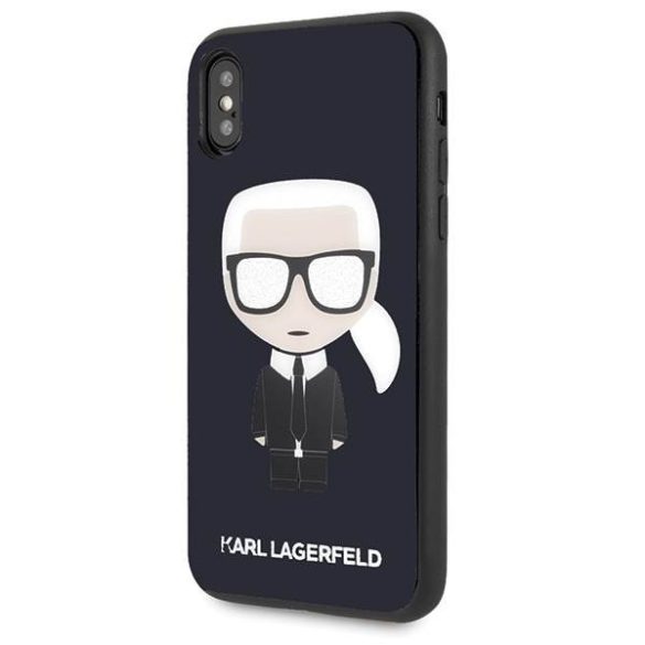 Karl Lagerfeld KLHCPXDLFKBK iPhone X/Xs fekete keménytok ikonikus Karl Glitter tok